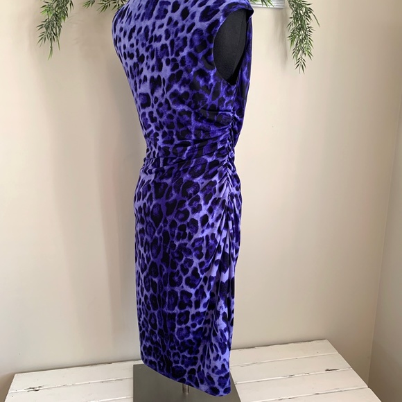 Ronni Nicole Blue Leopard Print Dress - Picture 6 of 12